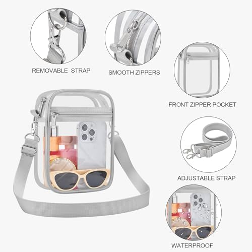 USPECLARE Clear Purse Stadium Approved CrossBody Bag for Men and Women