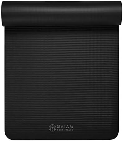 Gaiam Essentials Thick Yoga Mat Fitness & Exercise Mat with Easy-Cinch Carrier Strap,72"L X 24"W X 2/5 Thick, 10mm