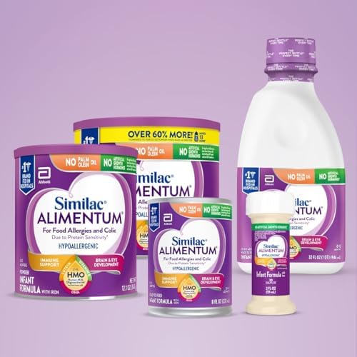 Similac Alimentum With 2'-FL HMO Hypoallergenic Infant Formula, for Food Allergies and Colic Due to Protein Sensitivity, Baby Formula Powder, 12.1-oz Can, Pack of 6