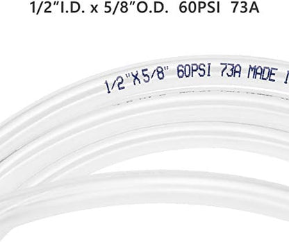 Eastrans Clear Vinyl Tubing Flexible PVC Tubing, Hybrid PVC Hose, Lightweight Plastic Tube, by 1/2 Inch ID, 25-Feet Length