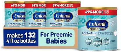 Enfamil NeuroPro EnfaCare High Calorie Premature Baby Formula, Milk-Based with Iron, Brain-Building DHA, Vitamins & Minerals for Immune Support, easy-to-digest proteins, Baby Milk, 23 Oz Can, 4 Count