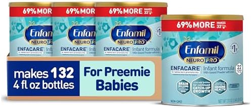 Enfamil NeuroPro EnfaCare High Calorie Premature Baby Formula, Milk-Based with Iron, Brain-Building DHA, Vitamins & Minerals for Immune Support, easy-to-digest proteins, Baby Milk, 23 Oz Can, 4 Count