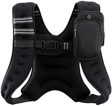 ZELUS Weighted Vest, 6lb/8lb/12lb/16lb/20lb/25lb/30lb Weight Vest with Reflective Stripe for Workout, Strength Training, Running, Fitness, Muscle Building, Weight Loss, Weightlifting