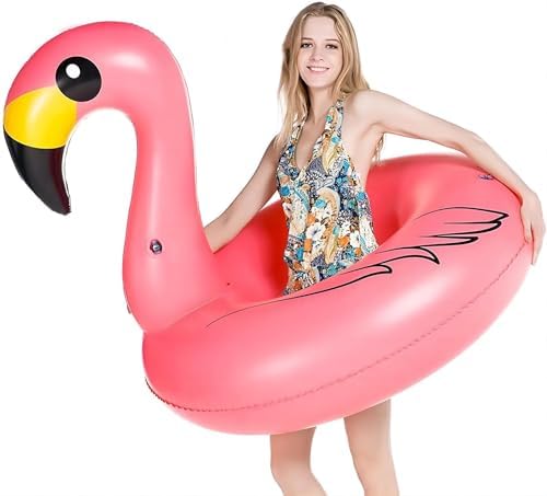 Jasonwell Giant Inflatable Flamingo Pool Floats Party Float Tube with Fast Valves Summer Beach Swimming Pool Lounge Raft Decorations Toys for Adults & Kids