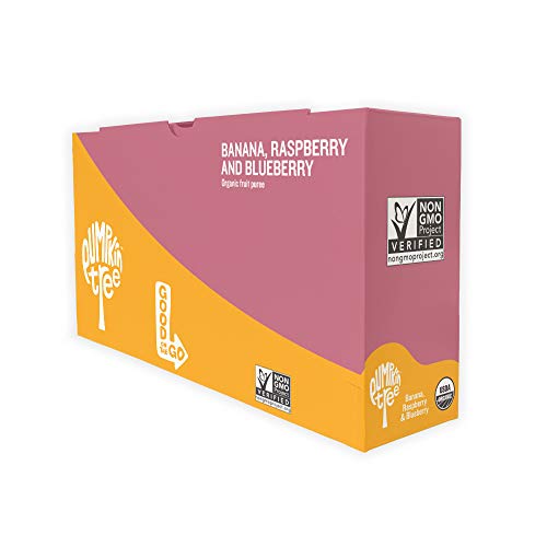 Pumpkin Tree Peter Rabbit Organics, Organic Raspberry, Banana and Blueberry 100% Pure Fruit Snack, 4 oz. Squeeze Pouches (Pack of 10)