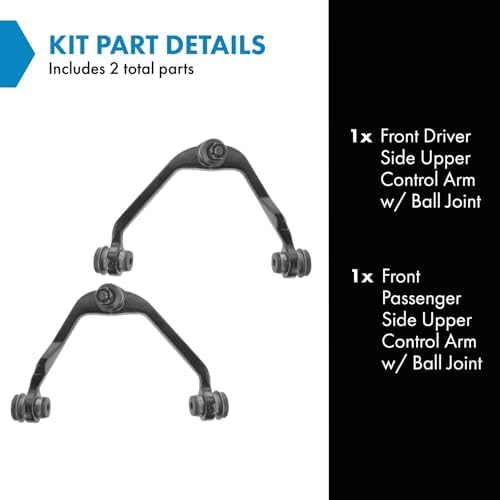 TRQ Front Upper Control Arm with Ball Joint Set Compatible with 1997-2002 Ford Expedition 1997-2003 F-150 2004 F-150 Heritage 1997-1999 F-250 2002 Lincoln Blackwood 1998-2002 Navigator