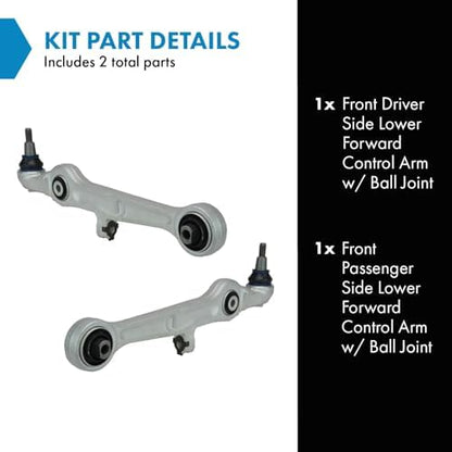 TRQ Front Lower Control Arm with Ball Joint Set Compatible with 2003-2009 Audi A4 A4 Quattro 2007-2008 RS4 2004-2009 S4