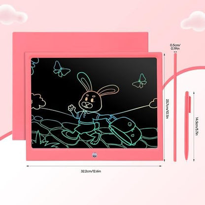 EooCoo Toys for Ages 4-8, 15 Inch LCD Writing Tablet, Drawing Pad Doodle Board, No Mess Coloring Books for Kids, Toddler Travel Essentials Girls Gift, Educational Toy for 4 5 6 7 8 Years Old Kid