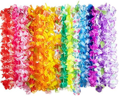 Joyin Toy 36 Counts Hawaiian Leis Bulk, Tropical Flower Lei Hawaiian Lei Beach Hawaii Luau Party Favors Decoration Birthday Party Supplies(3 Dozen)