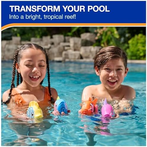 SwimWays Rainbow Reef Fish Toy, Kids Swimming Accessories & Water Toys, Learn to Swim Pool Toys for Kids Ages 5 & Up, Batteries Included, Guppie Goldberg