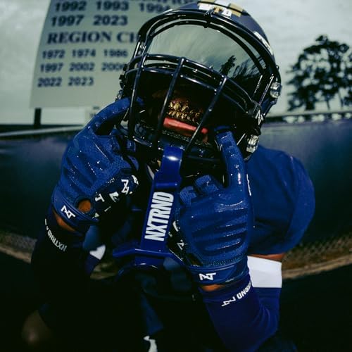 Nxtrnd Two Football Mouth Guard, Football Mouthpiece with Strap, Fits Adult & Youth (Navy Blue)