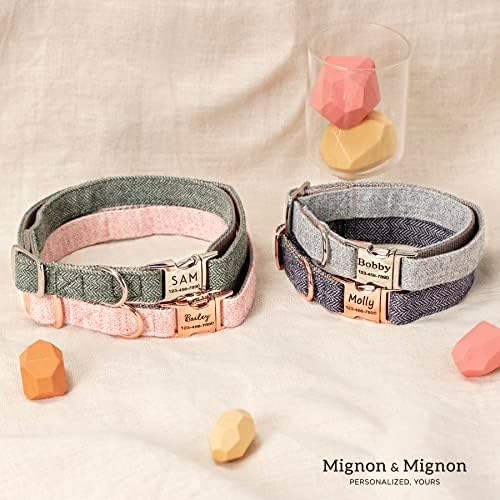 Personalized Dog Collar, Custom Pet Name and Contact Info Engraved, Adjustable Cotton Collar for Small Dogs, Cats, and Puppies with Safety Buckle – ACL