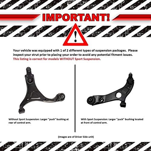 TRQ Front Steering & Suspension Kit Control Arm with Ball Joint Sway Bar Stabilizer Link Tie Rod Compatible with 2011-2013 Hyundai Sonata