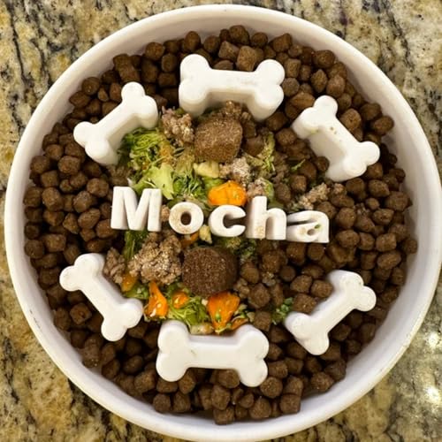 Custom Slow Feeder Dog Bowl - Personalized Dog Bowl with Name - Ideal Slow Feeder for Large and Small Breeds - Unique Design for Healthy Eating