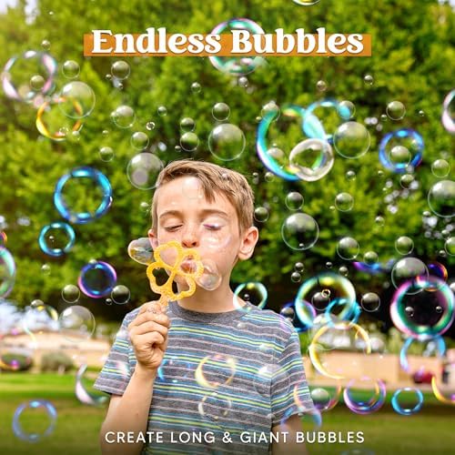 JOYIN 29 Pcs Big Bubble Wands Set, Giant Bubble Wand Bulk with Tray for Kids Outside Blowing, Toys for Summer Easter Party Favor Birthday Toddlers