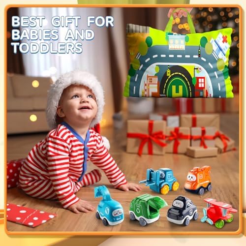 Big Cartoon Truck Car Toys for 1 Year Old Boy with Playmat/Storage Bag|Baby and Toddler Toys 12-18 Months & Age 1-2|1st Birthday Gift for 1 2 Year Old Boy