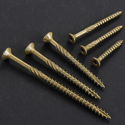 #10 * 3-1/2" Deck Screws, (117pcs) 2 lbs.Exterior Wood Screws, Rust Resistant epoxy Coated, Bronze, T25 Star Bit