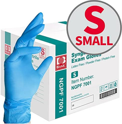 Basic Medical Blue Nitrile Exam Gloves, Latex-Free & Powder-Free Food-Safe House Cleaning Disposable Glove (1000 Pcs)