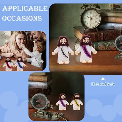 Little Jesus Figures, Mini Jesus Figurines in Bulk, Multicolor Tiny Jesus Figures, Miniature Figurines to Hide and Seek Religious Gifts for Easter Egg Stuffers (100)