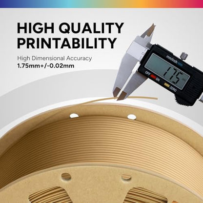 OVERTURE PLA Filament 1.75mm PLA 3D Printer Filament, 1kg Cardboard Spool (2.2lbs), Dimensional Accuracy +/- 0.02mm, Fit Most FDM Printer (Brown)