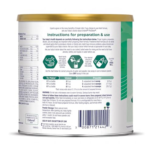 Enfamil Prosobee Plant based Baby Formula, for Sensitive Tummies, Soy-based Plant Sourced Protein, Vitamins for Immune Support, Lactose-free, Milk free, Gluten free, 20.9 Oz Can, 4 Count