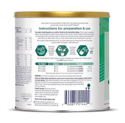 Enfamil Prosobee Plant based Baby Formula, for Sensitive Tummies, Soy-based Plant Sourced Protein, Vitamins for Immune Support, Lactose-free, Milk free, Gluten free, 20.9 Oz Can, 4 Count