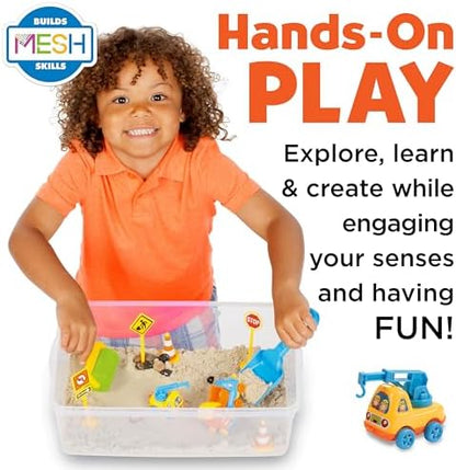 Creativity for Kids Sensory Bin: Construction Zone Playset - Preschool Learning Activities, Excavator Toys for Boys Ages 3-5+, Outdoor Toys and Gifts for Kids