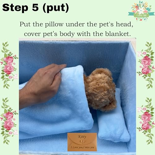 Wooden Handmade Pet Casket|Dog Cat Casket,Coffin|Pet Caskets For Dogs,Cats,|Pet Burial Box,Pet Memorial(23.6"L x14.5"W x8.2" H Inside) Medium Blue