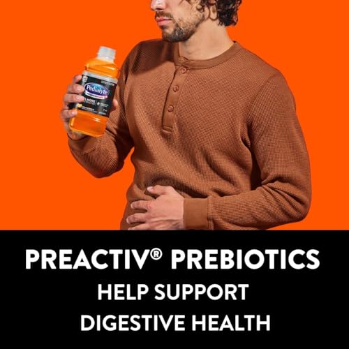 Pedialyte AdvancedCare Plus Electrolyte Hydration Drink, Has 33% More Electrolytes and Has PreActiv Prebiotics, Orange Breeze, 1 Liter, Pack of 4