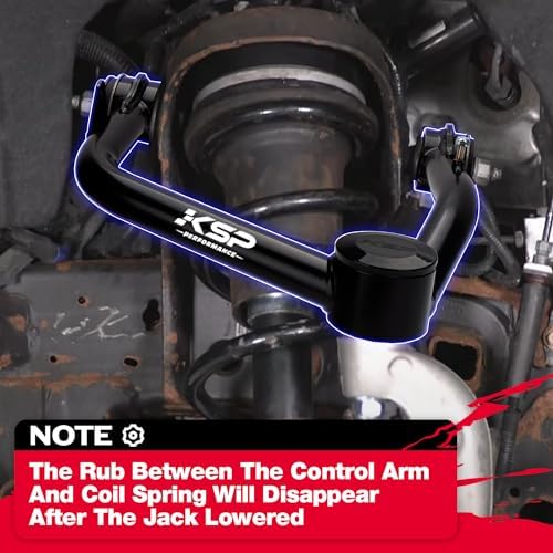 KSP Front Upper Control Arms for 19-24 Chevy Silverado GMC Sierra 1500, 2-4" Front UCA with Ball Joints for 2019+ Silverado Sierra 1500, Adjustable Aftermarket Lift Suspension Arms with Rubber Bushing