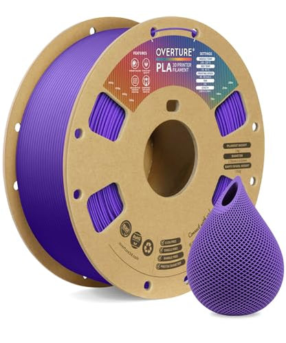 OVERTURE PLA Filament 1.75mm, Neatly Wound 3D Printer Filament 1kg Spool (2.2lbs), Dimensional Accuracy +/- 0.02 mm, Fit Most FDM 3D Printers (Purple)