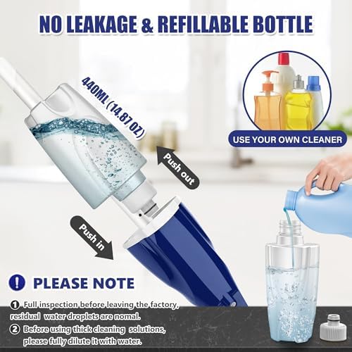 Microfiber Spray Mop for Floors Cleaning: Wet Dry Hardwood Floor Mops with 3 Washable Reusable Pads for Swiffer Powermop - Flat Mop with Sprayer for Tile Wood Laminate Vinyl Marble