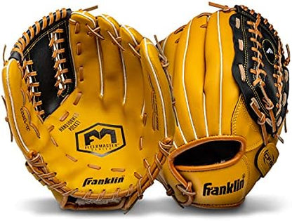 Franklin Sports Baseball and Softball Glove - Fieldmaster Adult + Youth Baseball Gloves - Men's + Women's Infield + Outfield Mitt