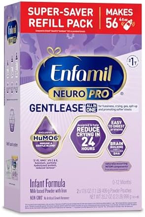 Enfamil NeuroPro Gentlease Baby Formula, Brain Building DHA, HuMO6 Immune Blend, Designed to Reduce Fussiness, Crying, Gas & Spit-up in 24 Hrs, Infant Formula Powder, Baby Milk, 35.2 Oz