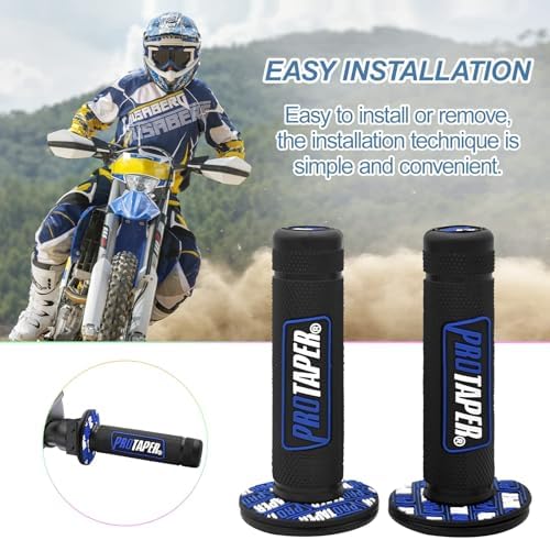 Universal 22mm 7/8" Twist Throttle Handle Grip + Cable for Cross-Country Motorcycle 250 Dirt Pit Motor Bike Motorcycle CRF70 TTR KLX110 SSR Thumpstar YCF（Bule）