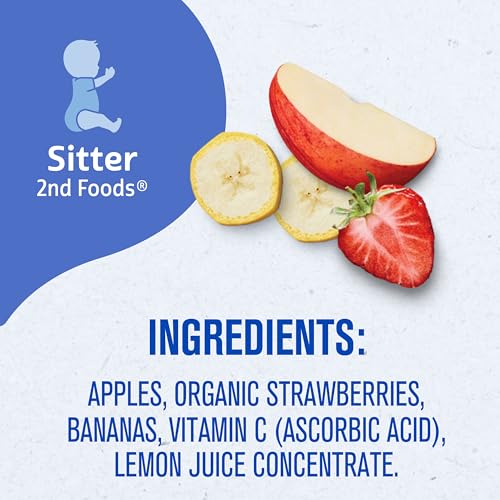 Gerber Stage 2 Baby Food, Apple Strawberry Banana Puree Tubs, No Added Colors or Flavors, Baby Puree, 16-Pack