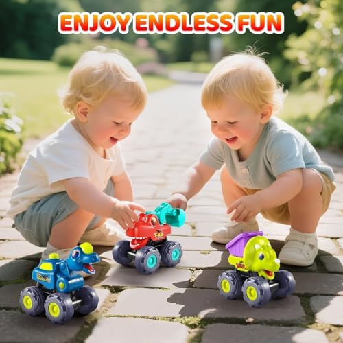 Dinosaur Monster Trucks for Toddlers 2-4 Years Kids Toy Boys 3-5, Dinosaur Toys for Kids 1 2 3 4 5 Year Old Boy Girl Birthday Gift Xmas Stocking Stuffers Baby Toddler Boy Toys Gifts Age 1 2 3 4