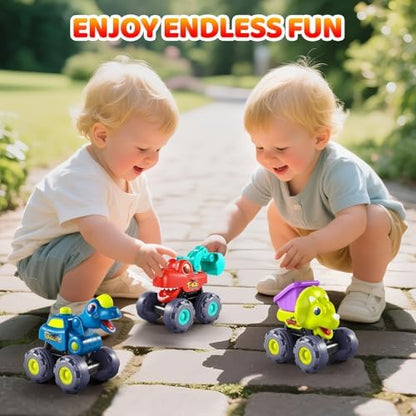Dinosaur Monster Trucks for Toddlers 2-4 Years Kids Toy Boys 3-5, Dinosaur Toys for Kids 1 2 3 4 5 Year Old Boy Girl Birthday Gift Xmas Stocking Stuffers Baby Toddler Boy Toys Gifts Age 1 2 3 4