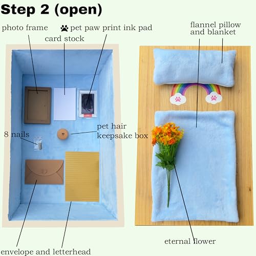 Wooden Handmade Pet Casket|Dog Cat Casket,Coffin|Pet Caskets For Dogs,Cats,|Pet Burial Box,Pet Memorial (Inside 15.8"L x 9.0"W x 6.3"H) X-Small Blue
