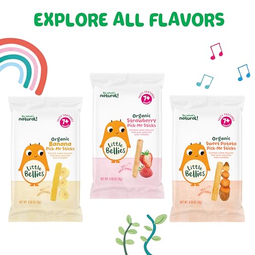 Little Bellies Organic Strawberry Pick-Me Sticks Baby Snack (Pack of 10 x 0.56 oz Individual Packs)