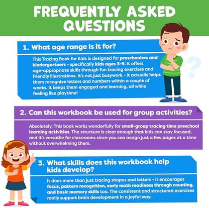 Preschool Learning Activities - Tracing Books for Kids Ages 3-5 - Toddler Handwriting Practice - Letter Tracing for Kids Preschool Kindergarten Workbooks 3-4, 4-5 - Learning Books - Back To School
