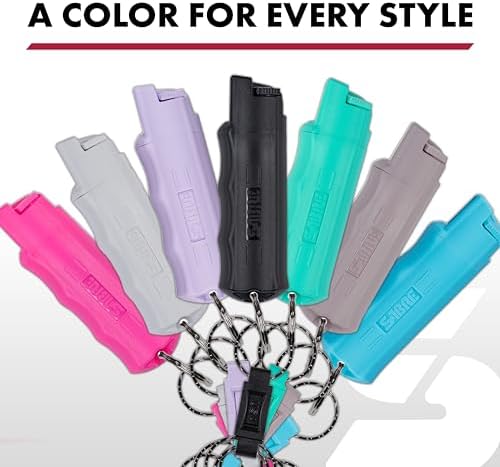 SABRE Pepper Spray with Quick Release Key Ring, 3X longer spray time, 10-Foot (3-Meter) Range, Black