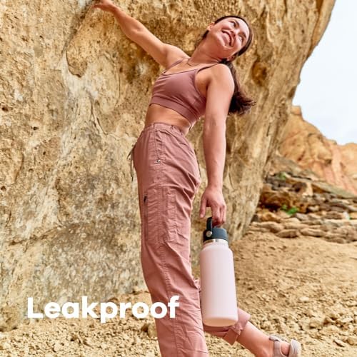 Hydro Flask Water Bottle - Insulated Stainless Steel - Wide Mouth Flex Lid, Non Spill, Leakproof and Refillable in 20 Oz