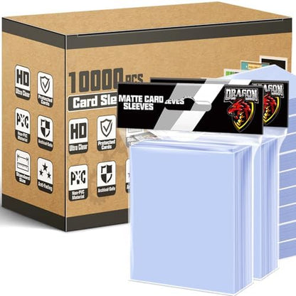 Kitoyz 10000 Counts Card Sleeves Top Loaders for Trading Cards, Penny Soft Sleeves Clear Baseball Card Sleeve Protectors Fit for Sports, Football, Game Cards