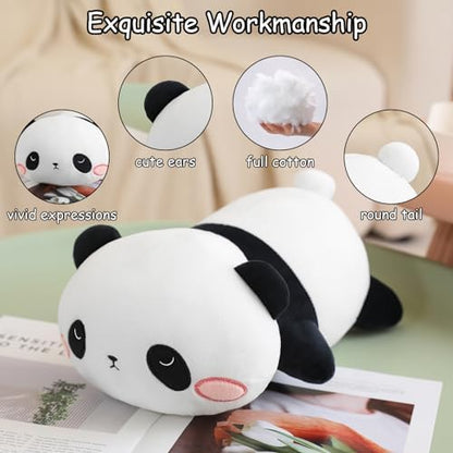 SQEQE Weighted Panda Plush, Weighted Panda Stuffed Animal, Cute Plushies Soft Bear Pillow Toy Gift for Kids Adults 9.8 Inch, 0.8 Lbs