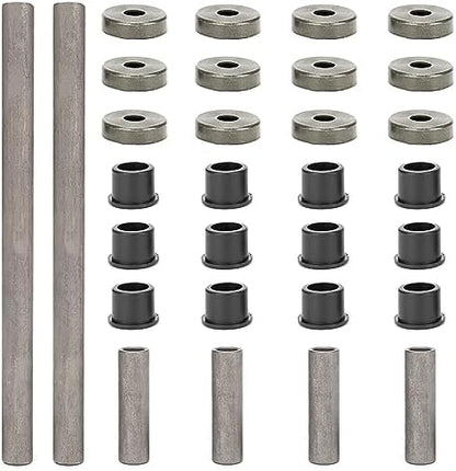 Qagea Heavy Duty A-Arm Control Arm Bushing Kit with Dust Cover Seal Caps & Shaft Collars Fit for Yamaha Banshee 350 450, Raptor 125 250 700 Replaces 90381-15084-00 5YT-23517-00-00 90387-101R3-00
