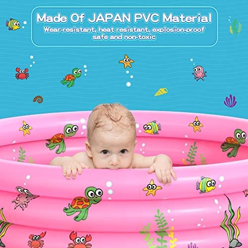 Garden Round Inflatable Baby Swimming Pool, Portable Inflatable Child/Children Little Pump Pool,Kiddie Paddling Pool Indoor&Outdoor Toddler Water Game Play Center for Kids/Girl/Boy