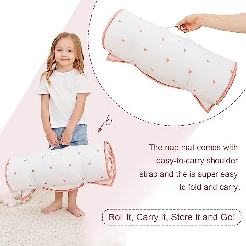Extra Large Toddler Nap mat by Cokouchyi, Toddler Sleeping Bag with Removable Pillow, Measures 53 x 21 x 1.5 Inches, Sleeping Mat, Ideal for Daycare and Preschool Kindergarten