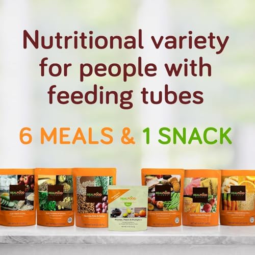 Real Food Blends Quinoa, Kale & Hemp - Pureed Food Meals for Tube Feeding with Protein, Vegetables & Fruits - Plant-based - 340 Calories for Breakfast, Lunch & Dinner - 9.4 oz (Pack of 12)