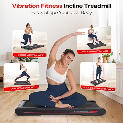 Sperax Walking Treadmill Pad with APP, 3 in 1 Under Desk Treadmill, 400W Low Noise Walking Vibration Pad with Remote Control,Portable Treadmills for Home Office